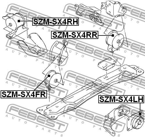 Подушка двигуна передня Febest SZM-SX4FR