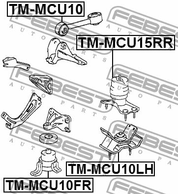 Подушка двигуна передня Febest TM-MCU10FR