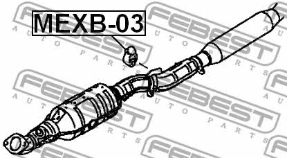 Кронштейн крепления выхлопной системы Febest MEXB-03