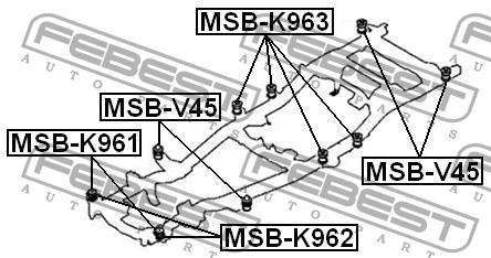 Сайленблок підрамнику Febest MSB-K961