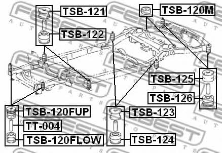 Подушка кріплення рами Febest TSB-121