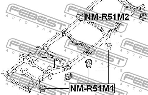 Сайлентблок рамы кузова Febest NM-R51M1