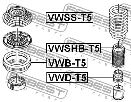 Подшипник опоры амортизатора Febest VWB-T5