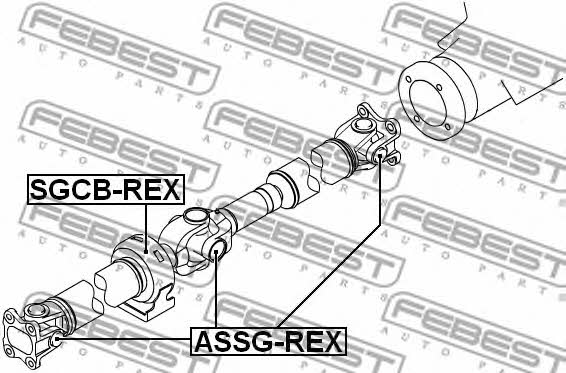 Подшипник подвесной вала карданного Febest SGCB-REX