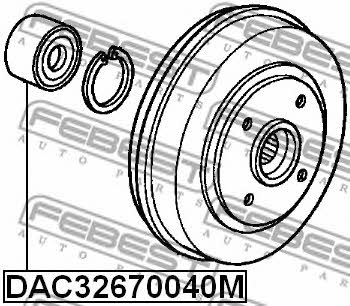Подшипник задней ступицы колеса Febest DAC32670040M