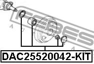 Подшипник задней ступицы колеса, комплект Febest DAC25520042-KIT
