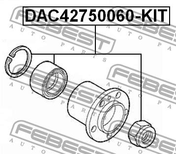 Подшипник ступицы колеса переднего Febest DAC42750060-KIT