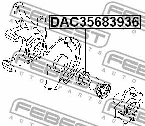 Подшипник ступицы колеса переднего Febest DAC35683936