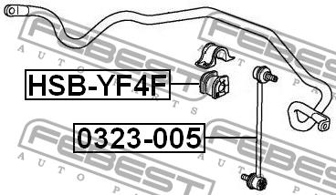 Втулка стабілізатора переднього Febest HSB-YF4F