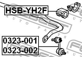 Втулка стабилизатора переднего Febest HSB-YH2F