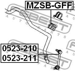 Втулка стабілізатора переднього Febest MZSB-GFF