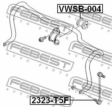 Втулка стабилизатора переднего Febest VWSB-004