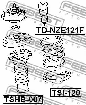 Отбойник амортизатора переднего Febest TD-NZE121F