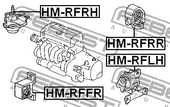Подушка двигателя передняя Febest HM-RFFR