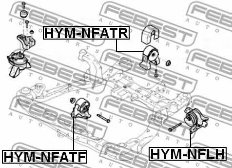 Подушка двигуна передня Febest HYM-NFATF