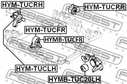 Подушка двигателя передняя Febest HYM-TUCFR