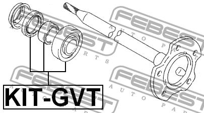 Подшипник полуоси Febest KIT-GVT