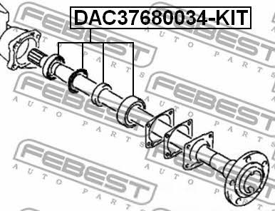 Подшипник задней ступицы колеса, комплект Febest DAC37680034-KIT