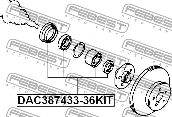 Купить Febest DAC387433-36KIT по низкой цене в Украине!