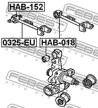 Сайлентблок заднего верхнего рычага Febest HAB-152