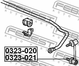 Стойка стабилизатора заднего правая Febest 0323-020