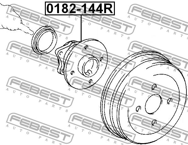 Ступица колеса задняя Febest 0182-144R
