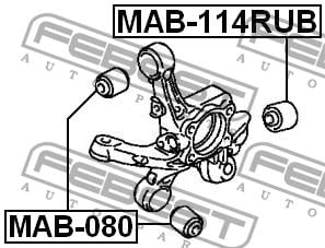 Сайлентблок задньої цапфи задній Febest MAB-114RUB