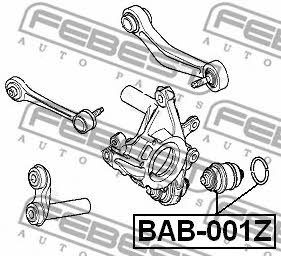 Сайлентблок задней цапфы нижний Febest BAB-001Z