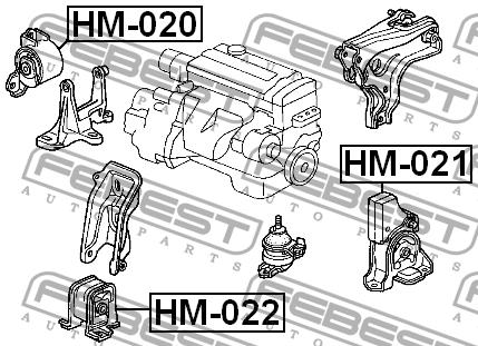 Подушка двигателя передняя Febest HM-022