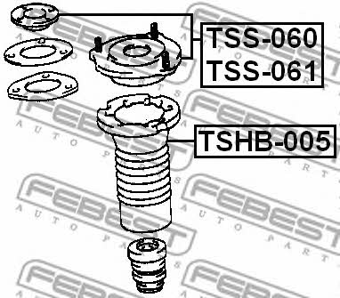 Пильник амортизатора переднього Febest TSHB-005