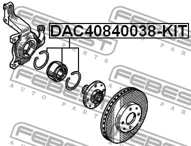 Підшипник передньої маточини колеса, комплект Febest DAC40840038-KIT
