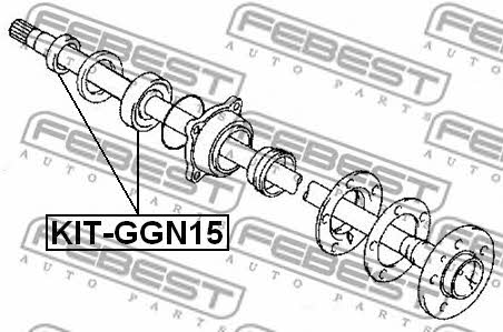 Подшипник вала приводного Febest KIT-GGN15