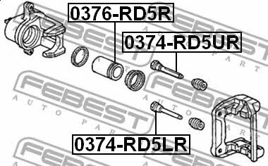 Поршень заднего тормозного суппорта Febest 0376-RD5R