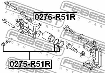 Поршень заднего тормозного суппорта Febest 0276-R51R