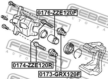 Поршень переднего тормозного суппорта Febest 0176-ZZE120F