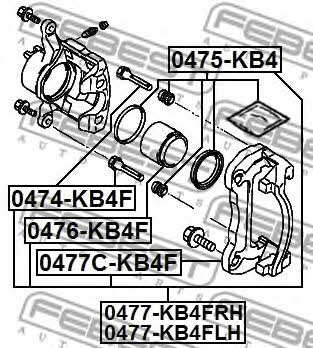 Поршень переднего тормозного суппорта Febest 0476-KB4F