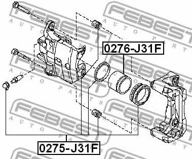 Поршень переднего тормозного суппорта Febest 0276-J31F