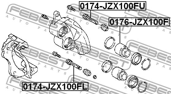 Поршень переднего тормозного суппорта Febest 0176-JZX100F