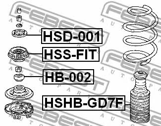 Пильник і відбійник на 1 амортизатор Febest HSHB-GD7F