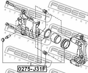 Ремкомплект гальмівного супорта Febest 0275-J31F