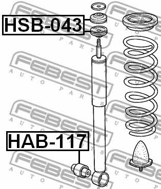 Сайлентблок заднего амортизатора Febest HAB-117