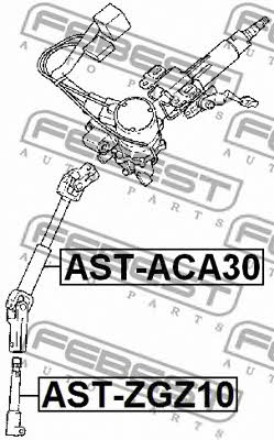 Вал рульового керування Febest AST-ACA30