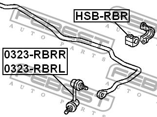 Втулка стабілізатора заднього Febest HSB-RBR