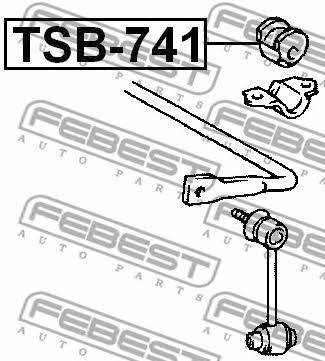 Втулка стабілізатора заднього Febest TSB-741