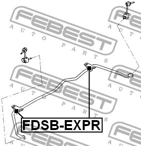 Втулки стабилизатора заднего, комплект Febest FDSB-EXPR