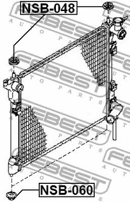 Втулка крепления радиатора Febest NSB-060