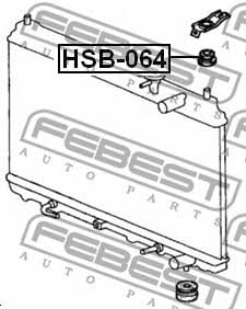 Втулка кріплення радіатора Febest HSB-064