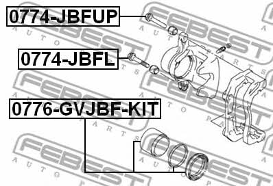 Направляющая суппорта Febest 0774-JBFL