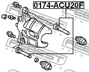 Направляющая суппорта Febest 0174-ACU20F