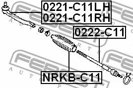 Пильник рульової рейки Febest NRKB-C11
